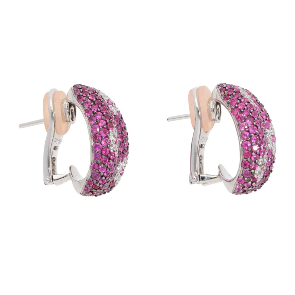 Vintage Roberto Coin Pink Sapphire and Diamond Earrings