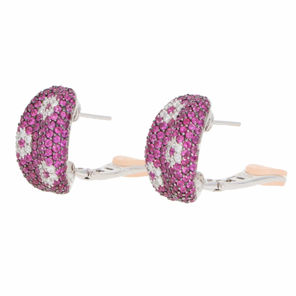 Vintage Roberto Coin Pink Sapphire and Diamond Earrings