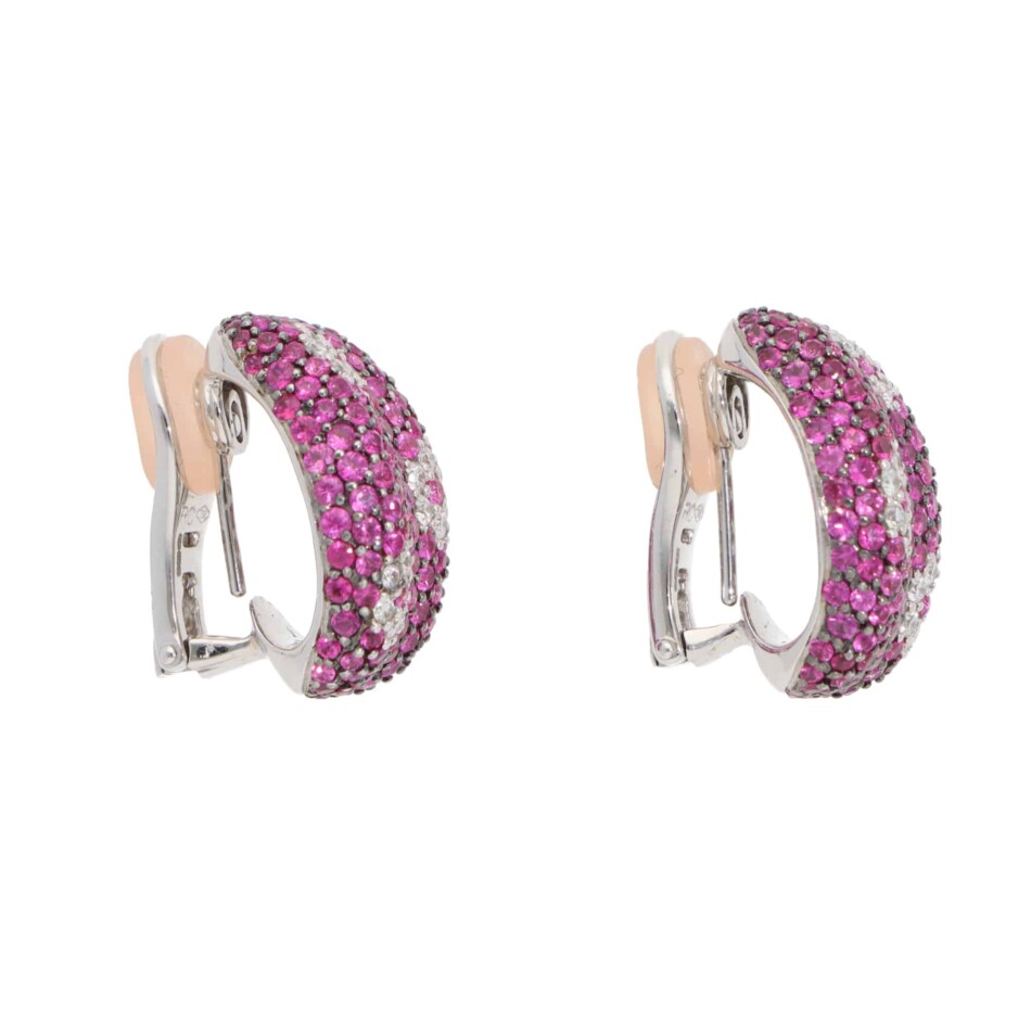 Vintage Roberto Coin Pink Sapphire and Diamond Earrings