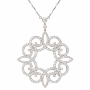 Vintage Tiffany & Co. Enchant Scroll Diamond Pendant Necklace