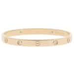 Vintage Cartier Four Diamond LOVE Bracelet in Yellow Gold, Size 18