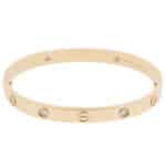 Vintage Cartier Four Diamond LOVE Bracelet in Yellow Gold, Size 18