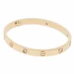 Vintage Cartier Four Diamond LOVE Bracelet in Yellow Gold, Size 18