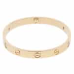 Vintage Cartier Four Diamond LOVE Bracelet in Yellow Gold, Size 18