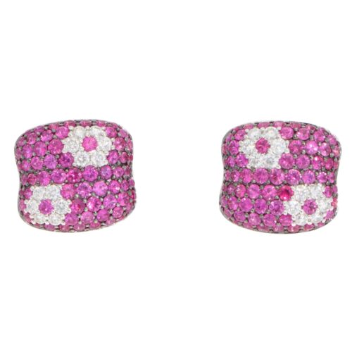 Vintage Roberto Coin Pink Sapphire and Diamond Bar Cufflinks