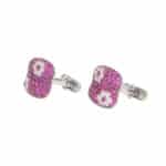 Vintage Roberto Coin Pink Sapphire and Diamond Bar Cufflinks
