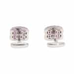 Vintage Roberto Coin Pink Sapphire and Diamond Bar Cufflinks