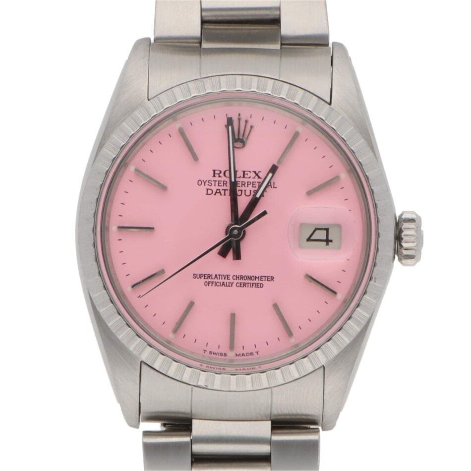 Vintage 1982 Rolex Oyster Perpetual Datejust 36mm Custom Pink