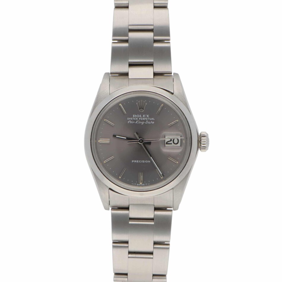Vintage 1971 Rolex Air-King Date Grey Dial Watch Ref 5700