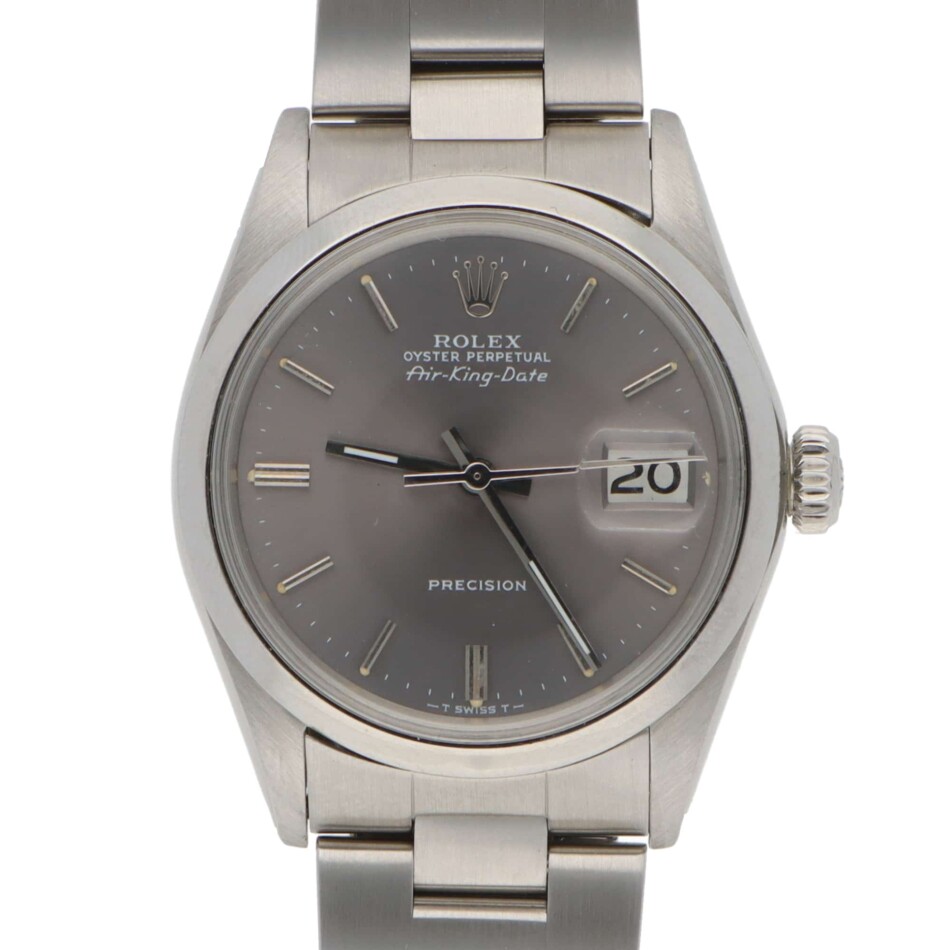 Vintage 1971 Rolex Air-King Date Grey Dial Watch Ref 5700