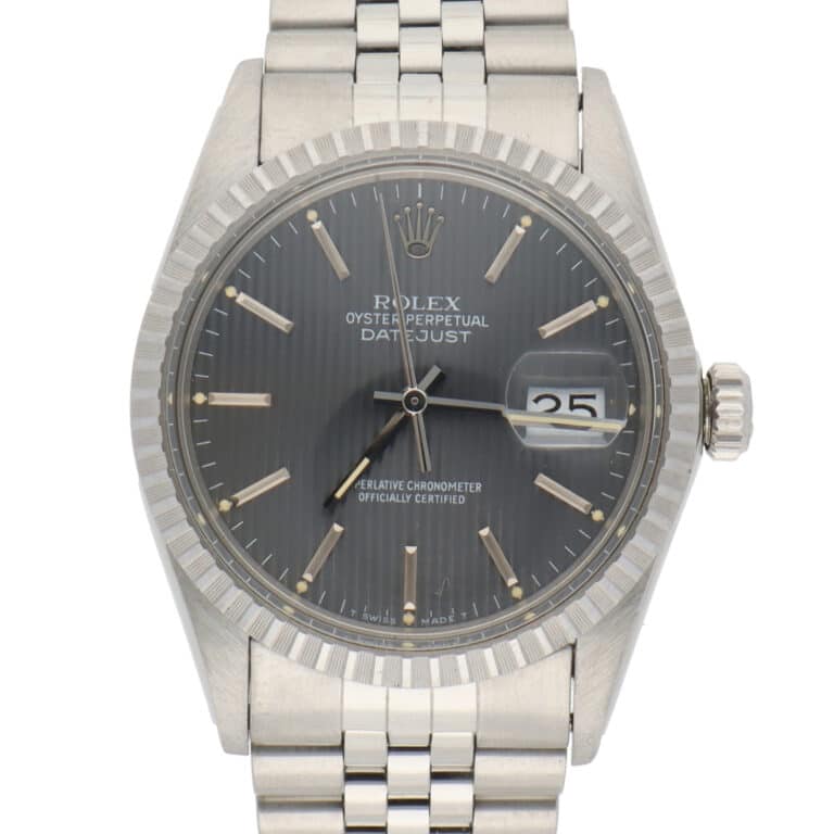 Vintage 1986 Rolex Oyster Perpetual Datejust Grey Linear Dial