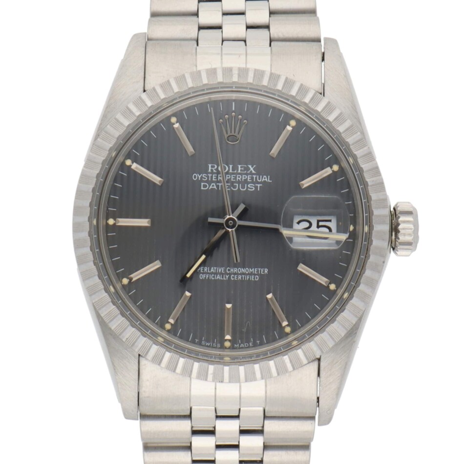 Vintage 1986 Rolex Oyster Perpetual Datejust Grey Linear Dial