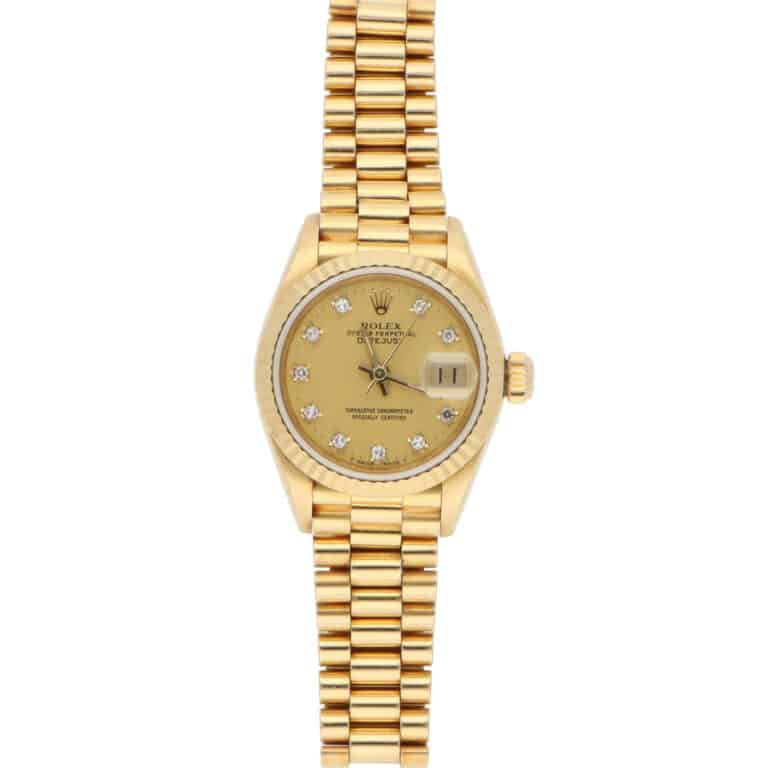 Vintage 1986 Rolex Lady Datejust Yellow Gold Diamond Set Watch