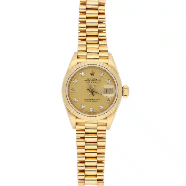 Vintage 1986 Rolex Lady Datejust Yellow Gold Diamond Set Watch