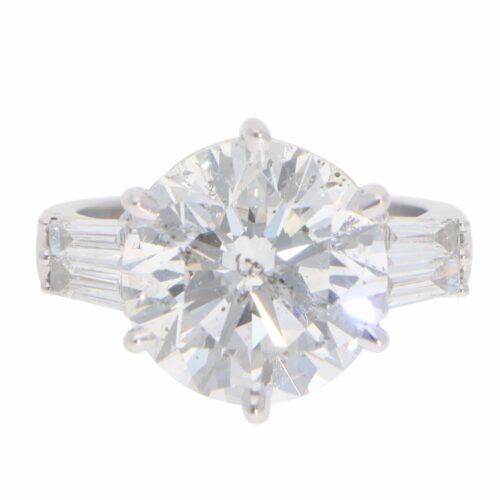 Vintage 7.63ct GIA Certified Diamond Five Stone Ring