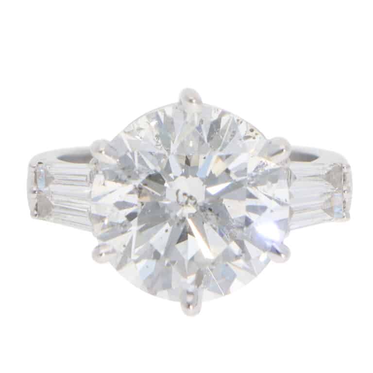 Vintage 7.63ct GIA Certified Diamond Five Stone Ring
