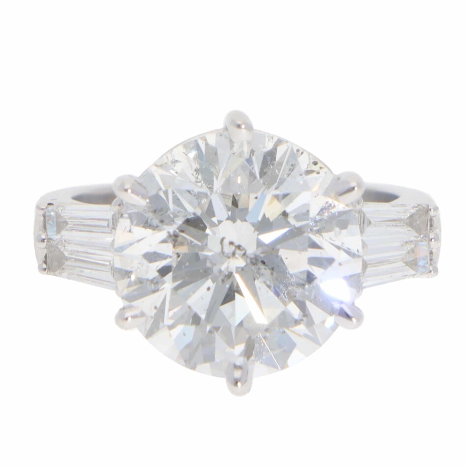Vintage 7.63ct GIA Certified Diamond Five Stone Ring