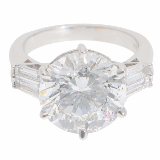 Vintage 7.63ct GIA Certified Diamond Five Stone Ring