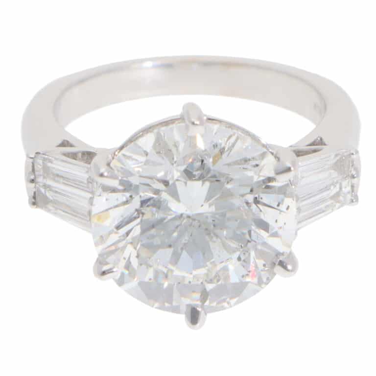 Vintage 7.63ct GIA Certified Diamond Five Stone Ring