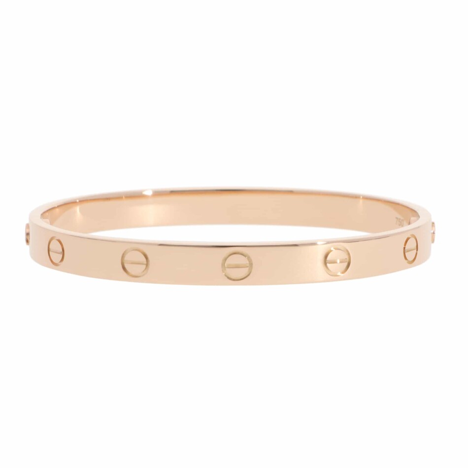 Vintage Cartier LOVE Bracelet in Rose Gold, Size 19