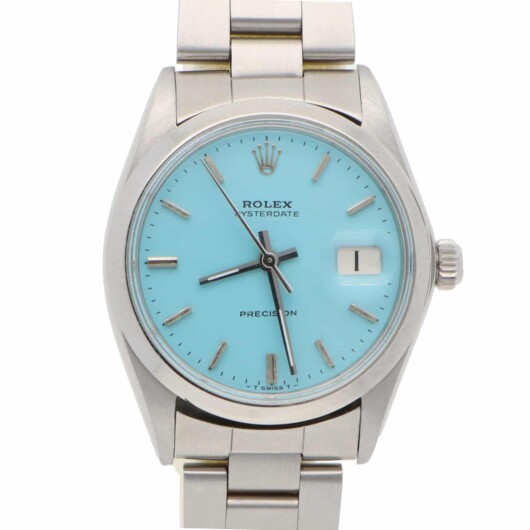 Vintage 1971 Rolex Oysterdate Custom Blue Manual Watch