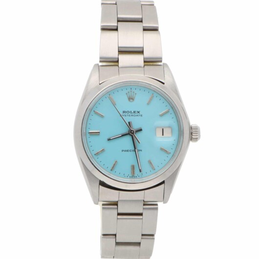 Vintage 1971 Rolex Oysterdate Custom Blue Manual Watch