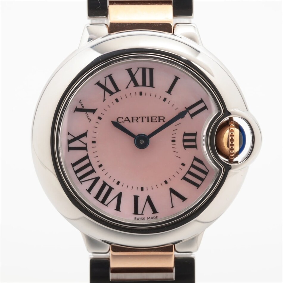 Vintage Cartier Ballon Bleu 28mm with Pink Mother of Pearl Dial