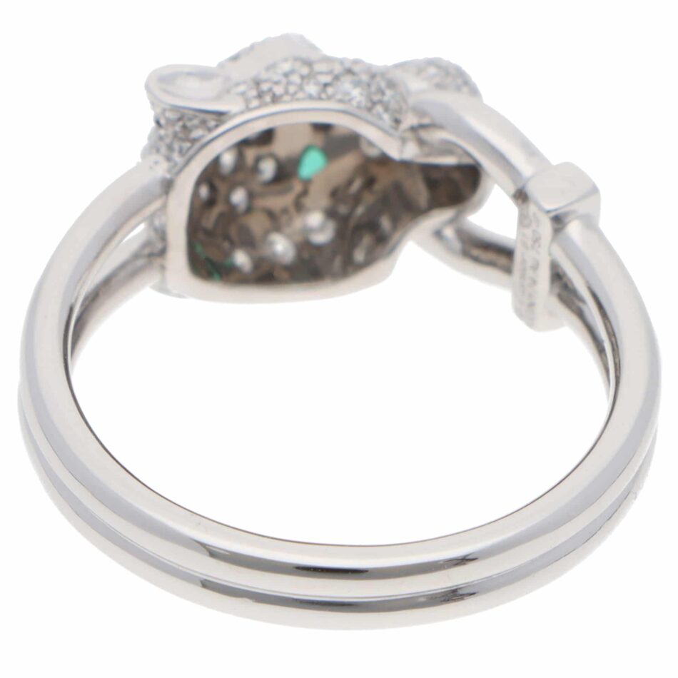 Vintage Panthère de Cartier Diamond Ring in White Gold