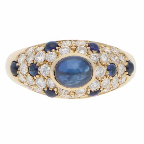 Vintage 1990s Cartier Mimi Sapphire and Diamond Ring