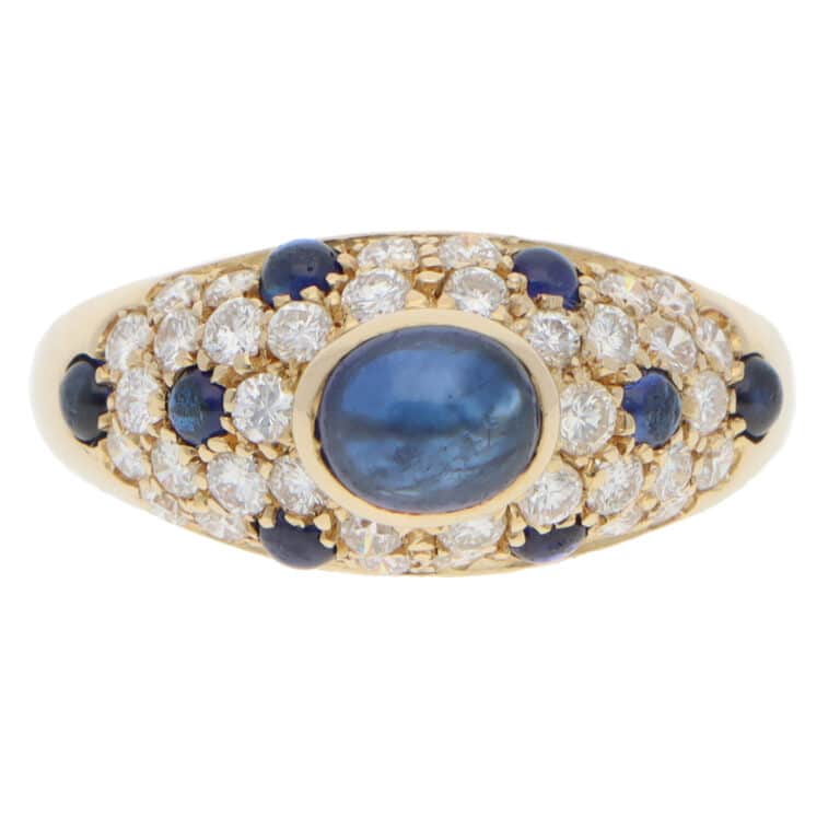 Vintage 1990s Cartier Mimi Sapphire and Diamond Ring