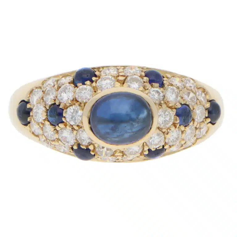 Vintage 1990s Cartier Mimi Sapphire and Diamond Ring
