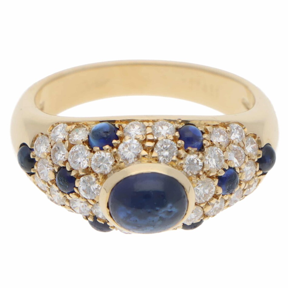 Vintage 1990s Cartier Mimi Sapphire and Diamond Ring