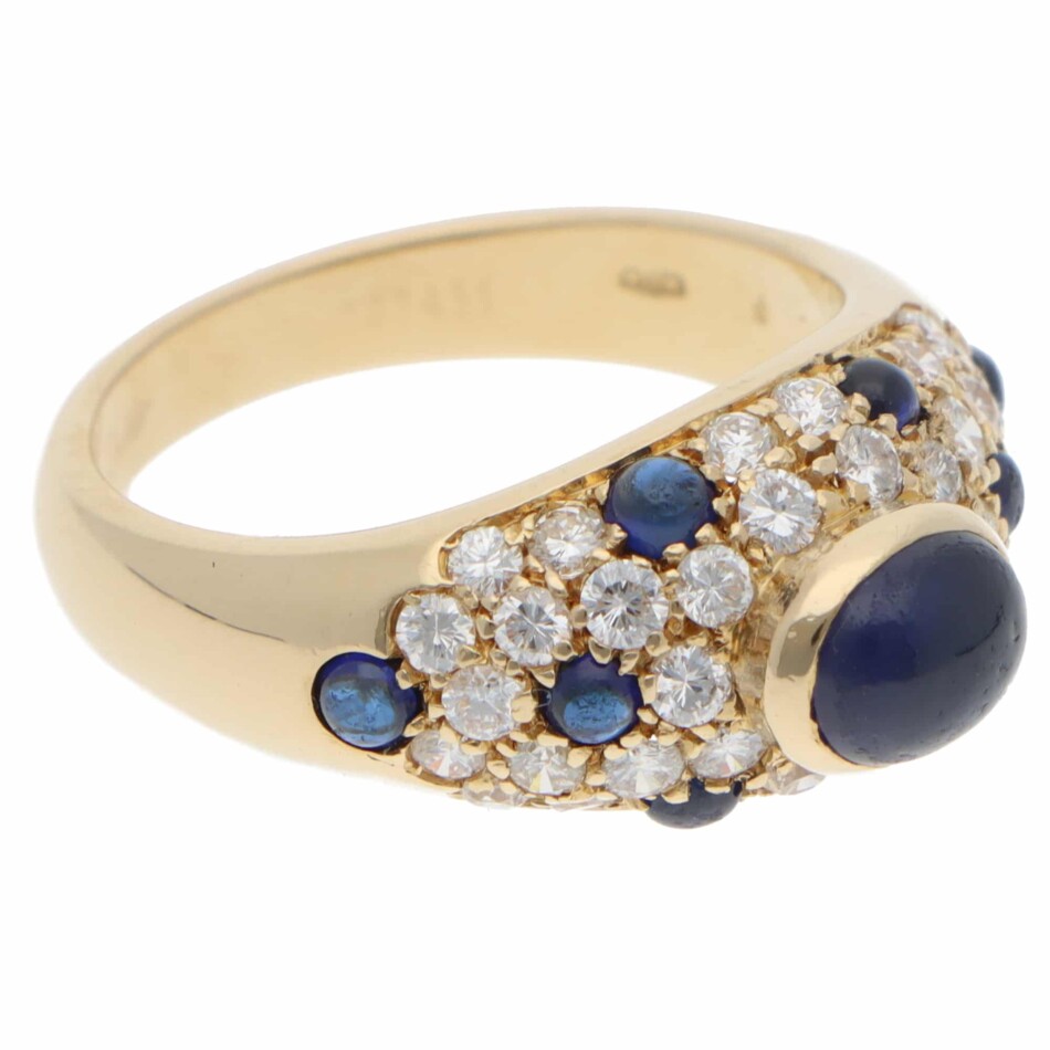 Vintage 1990s Cartier Mimi Sapphire and Diamond Ring