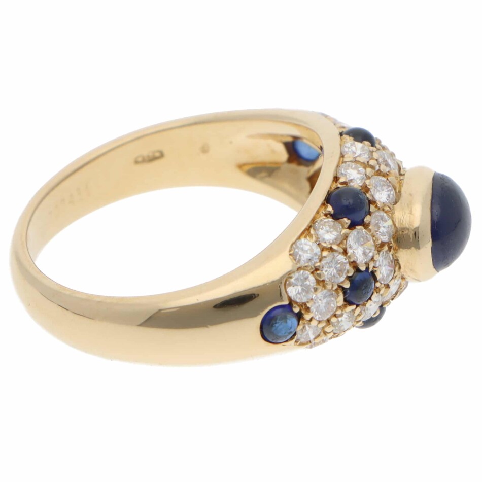 Vintage 1990s Cartier Mimi Sapphire and Diamond Ring