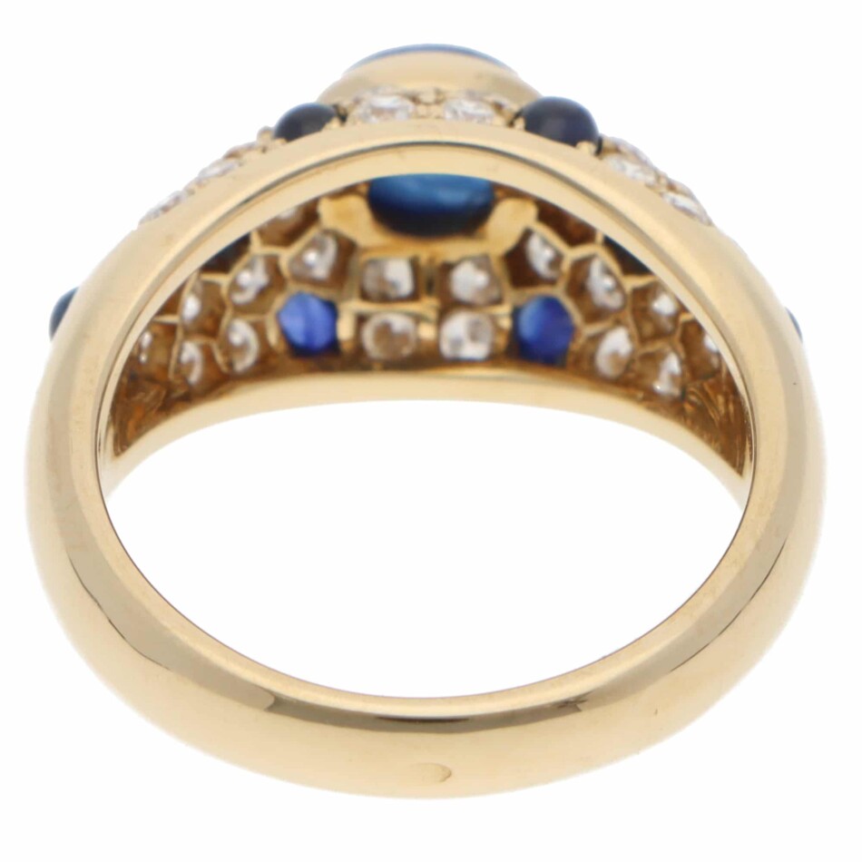 Vintage 1990s Cartier Mimi Sapphire and Diamond Ring