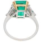 Vintage Colombian Emerald and Diamond Three-Stone Ring