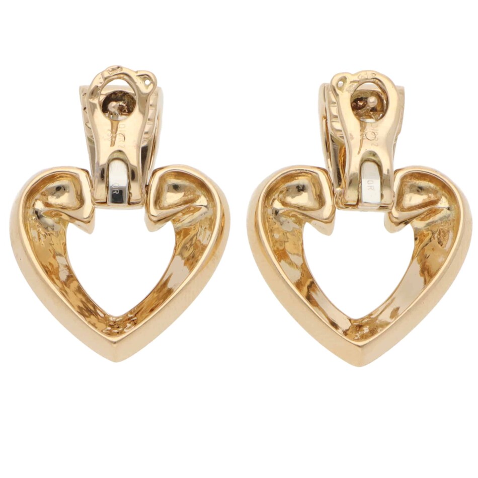 Vintage 1990s Christian Dior Diamond Earrings in Yellow Gold