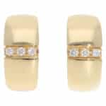 Vintage Mauboussin Paris Diamond Hoop Earrings in Yellow Gold