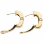 Vintage Mauboussin Paris Diamond Hoop Earrings in Yellow Gold