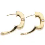 Vintage Mauboussin Paris Diamond Hoop Earrings in Yellow Gold
