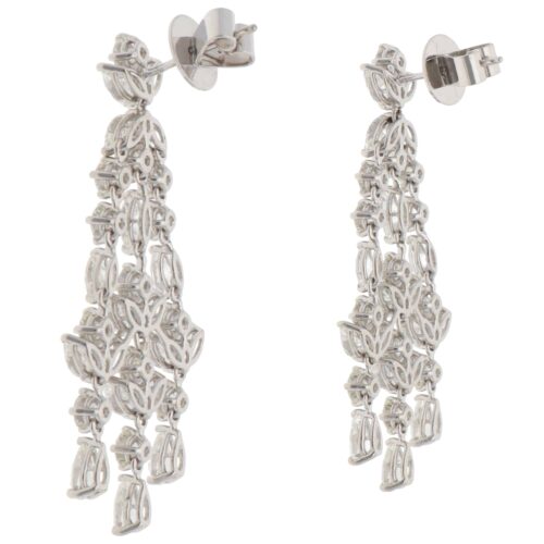 Vintage Assil Diamond Drop Earrings in White Gold