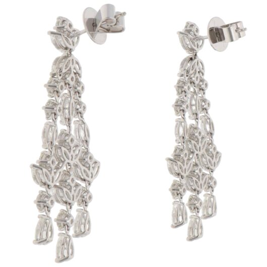 Vintage Assil Diamond Drop Earrings in White Gold