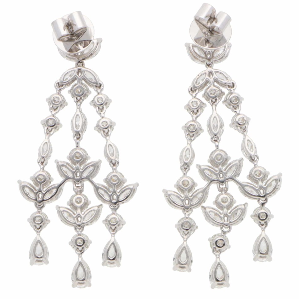 Vintage Assil Diamond Drop Earrings in White Gold