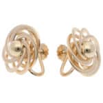 Vintage Tiffany & Co. Floral Clip Earrings in Yellow Gold