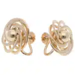 Vintage Tiffany & Co. Floral Clip Earrings in Yellow Gold