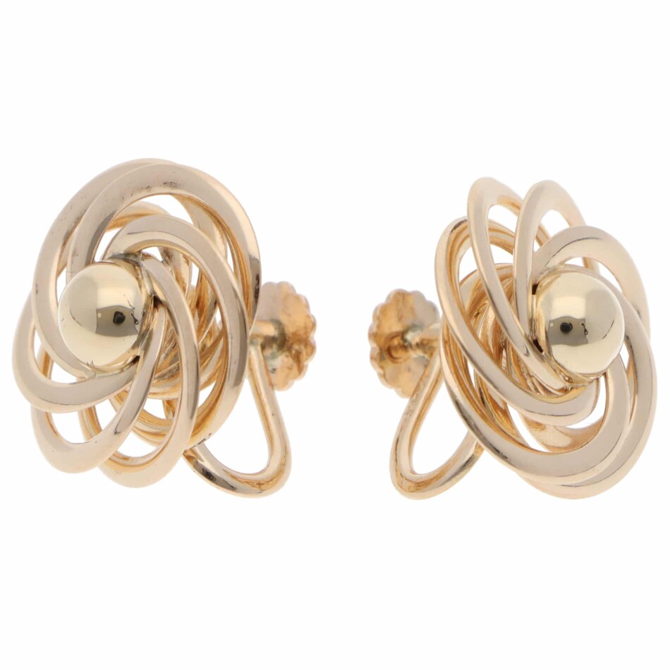 Vintage Tiffany & Co. Floral Clip Earrings in Yellow Gold