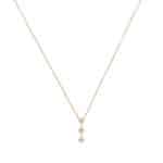 Contemporary Diamond Drop Pendant Necklace in Yellow Gold