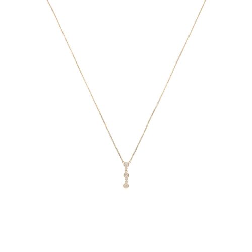 Contemporary Diamond Drop Pendant Necklace in Yellow Gold