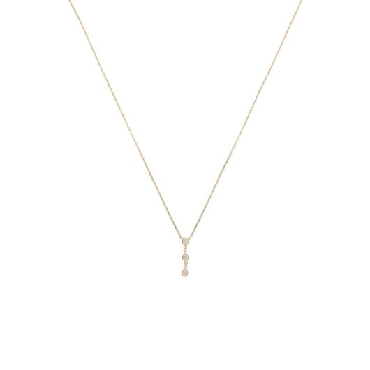 Contemporary Diamond Drop Pendant Necklace in Yellow Gold