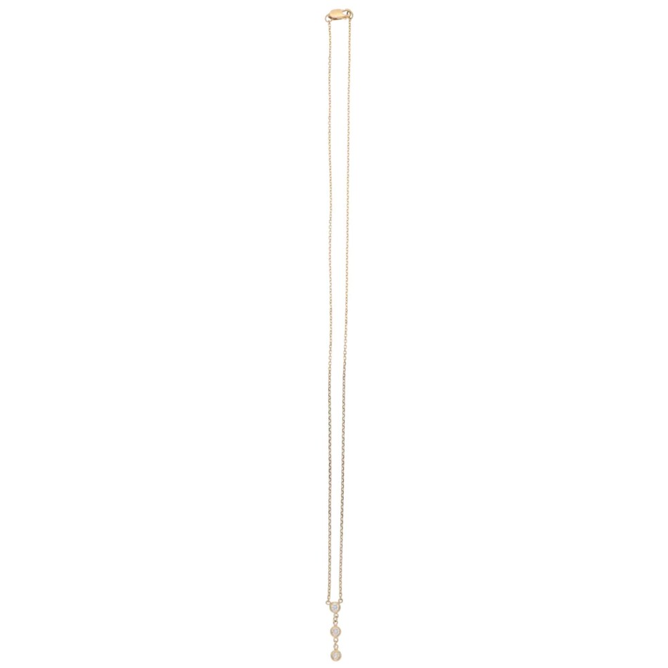 Contemporary Diamond Drop Pendant Necklace in Yellow Gold